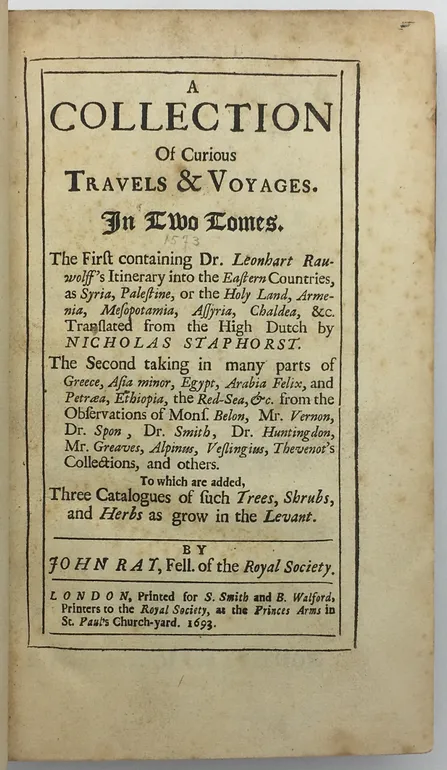 A Collection of Curious Travels and Voyages.