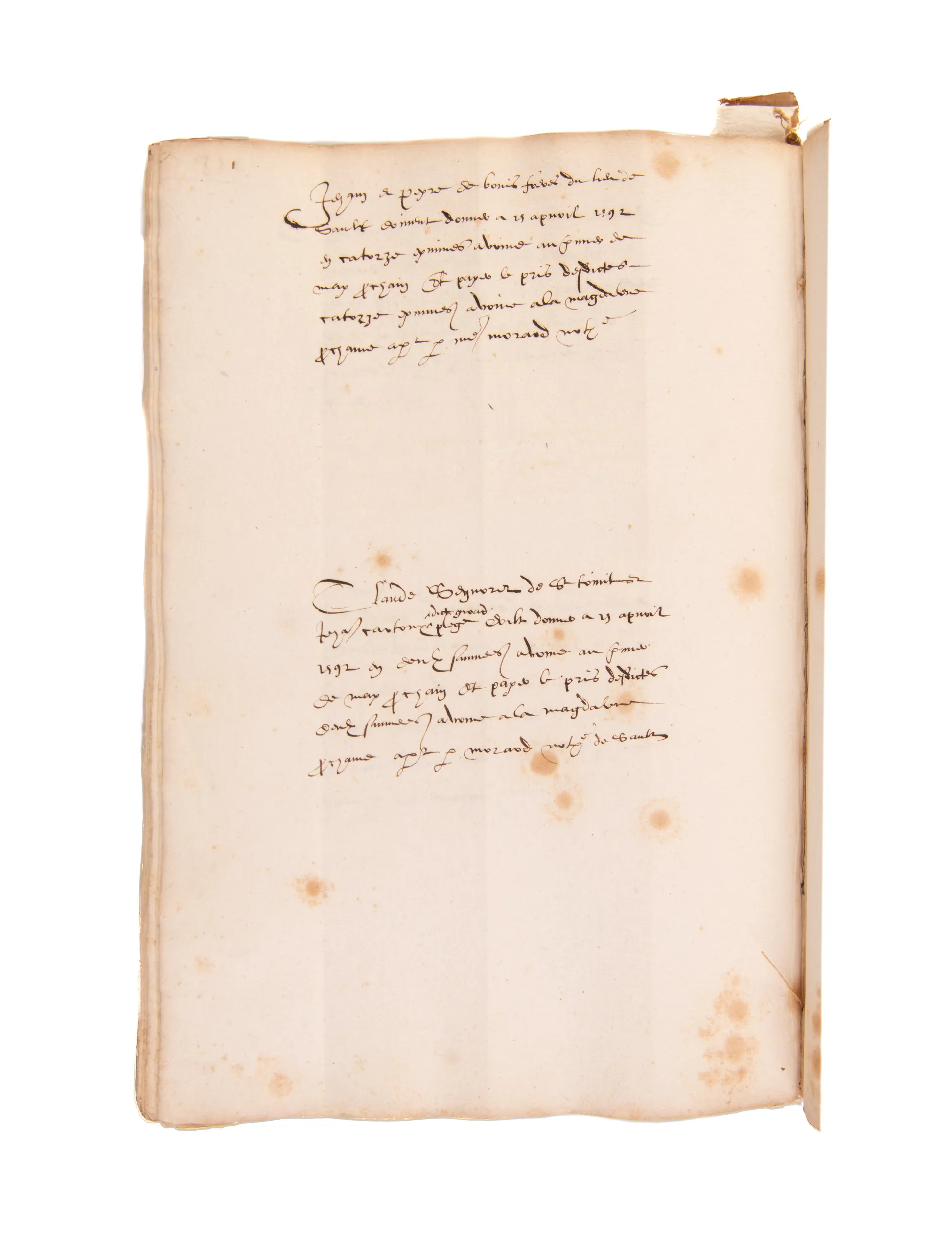 Manuscript notarial account book for regional Provence.