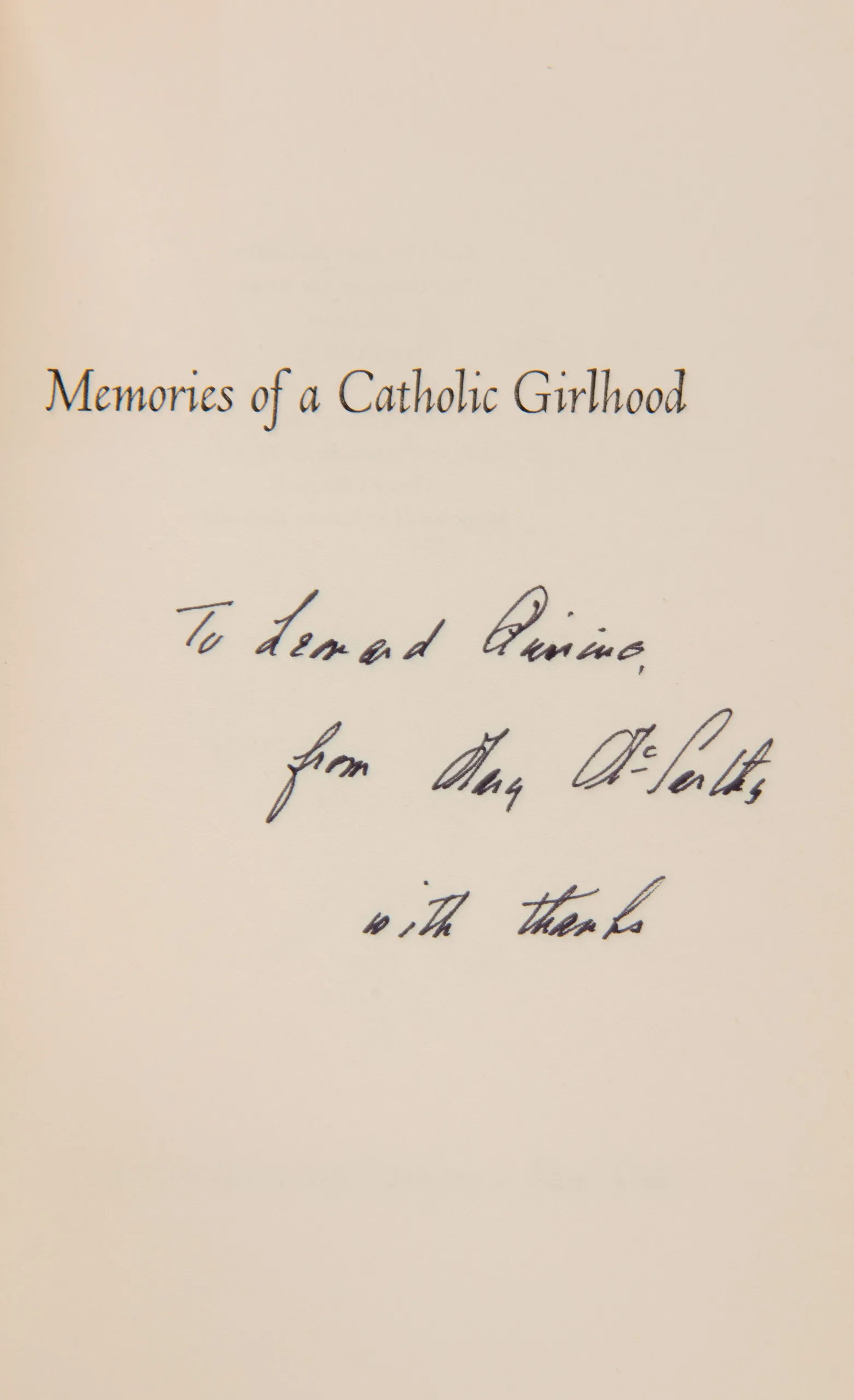 Memories of a Catholic Girlhood.