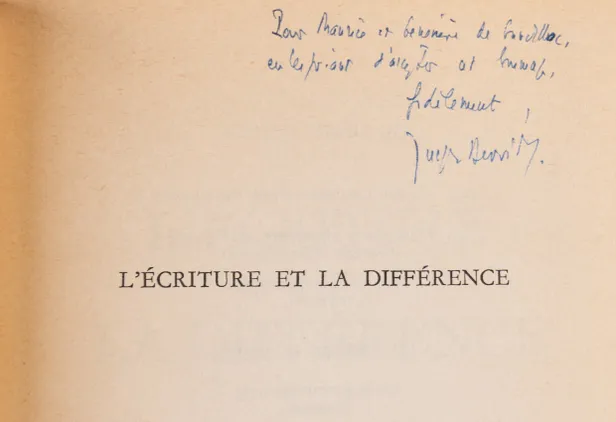 L'écriture et la différence.