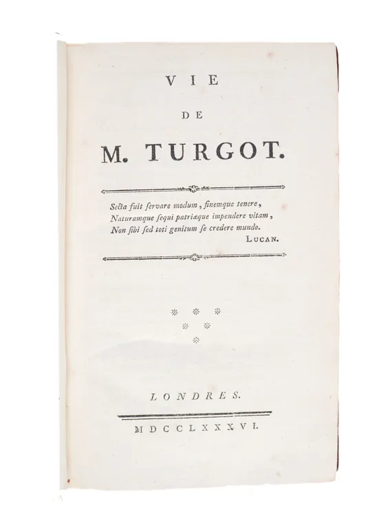 Vie de M. Turgot.