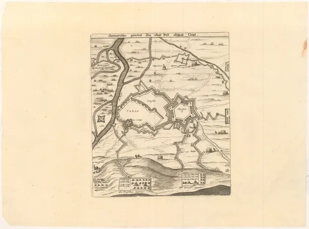 Geometrischer grundriss der Statt und Schloss Cazal.