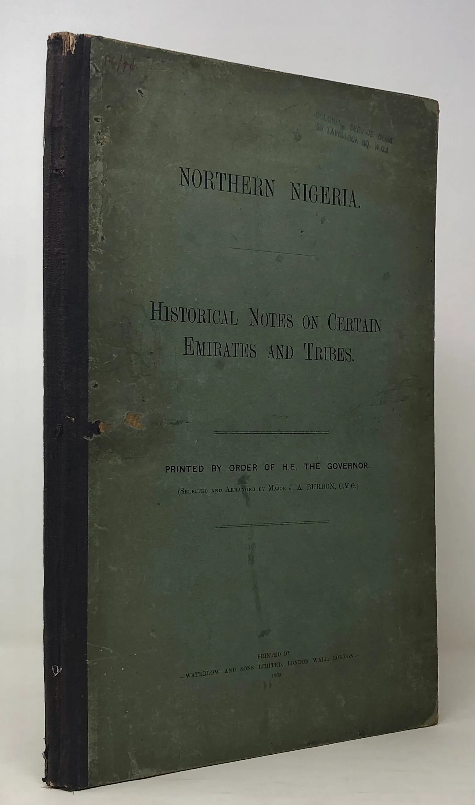 Northern Nigeria. Historical Notes on Certain Emirates and Tribes.