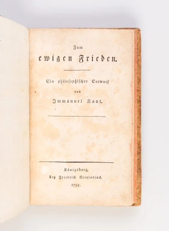 Zum ewigen Frieden. Ein philosophischer Entwurf.