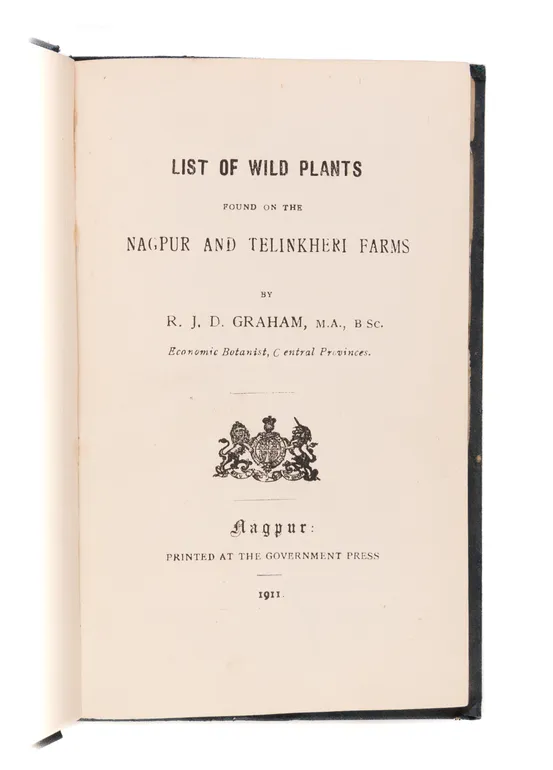 List of Wild Plants found in the Nagpur and Telinkheri Farms.