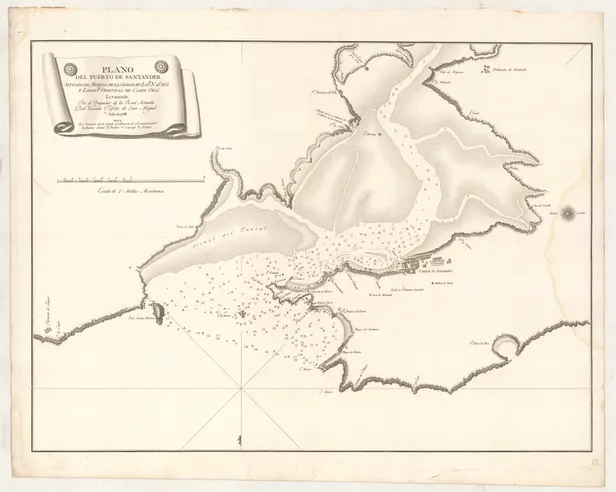 Plano del Puerto de Santander situado el Muelle de la Ciudad ...