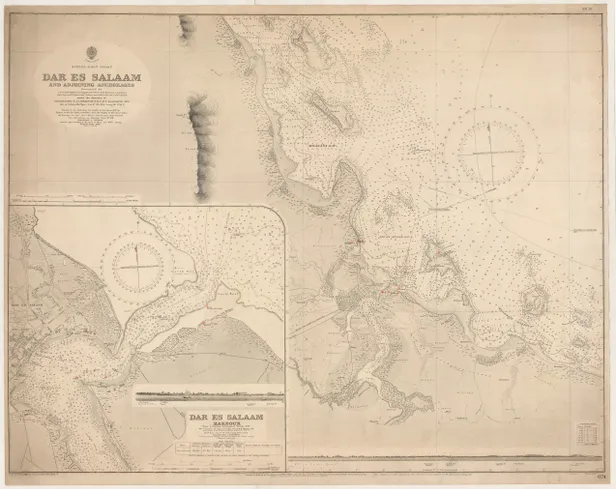 Africa - East Coast. Dar es Salaam and adjoining Anchorages. Surveyed ... 1874.