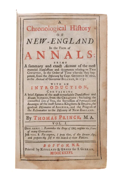 A Chronological History of New England in the form of Annals;