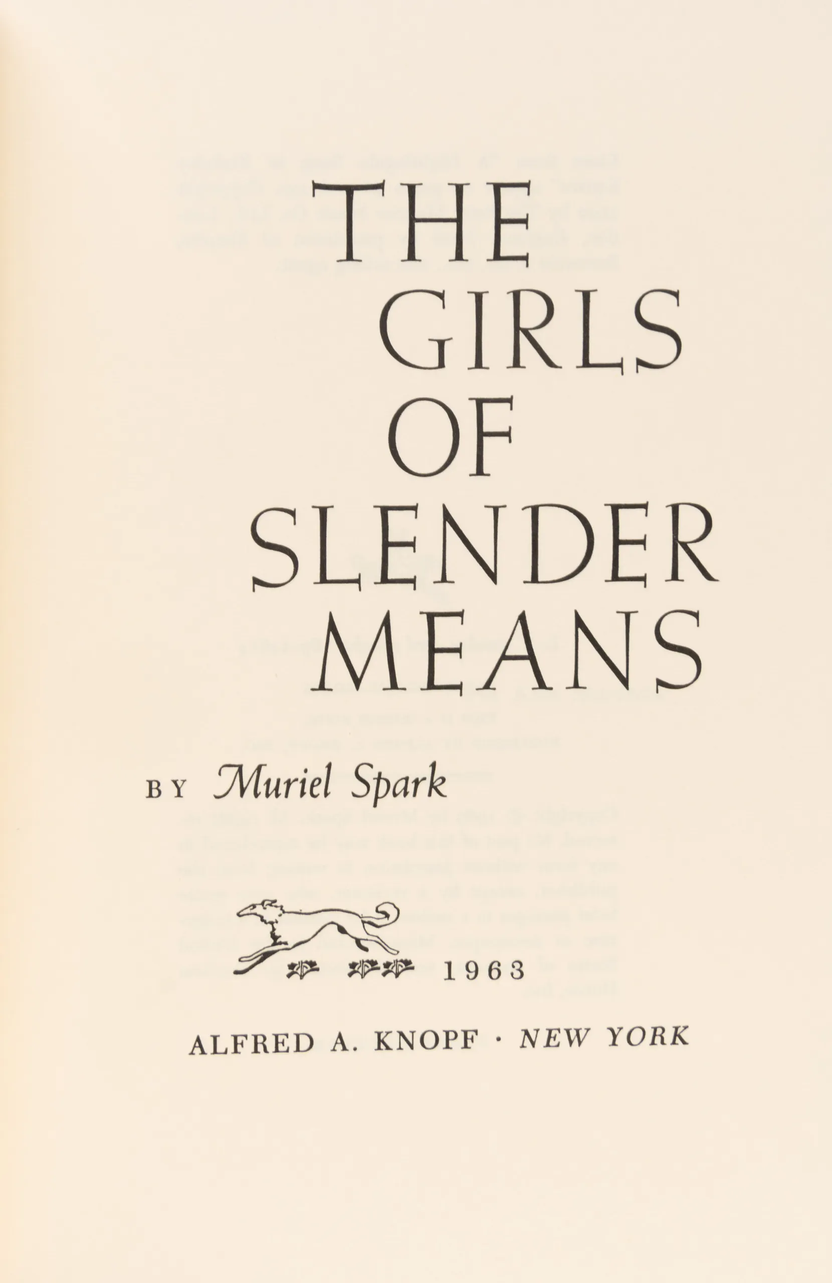 The Girls of Slender Means.