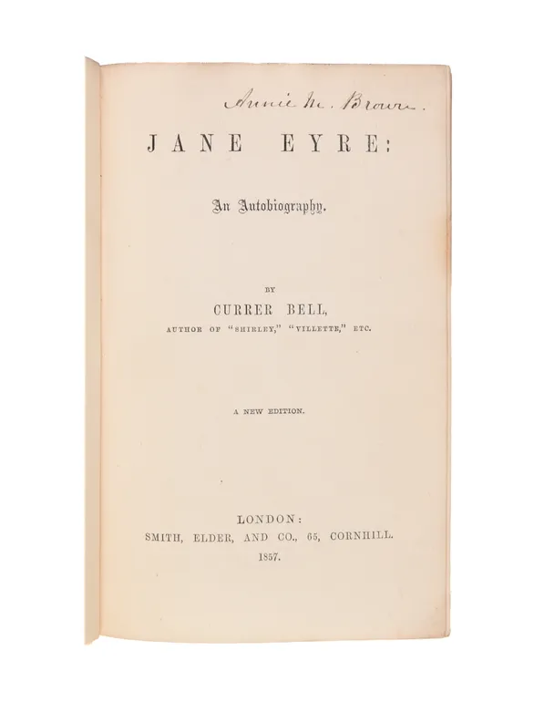 Jane Eyre. An Autobiography.