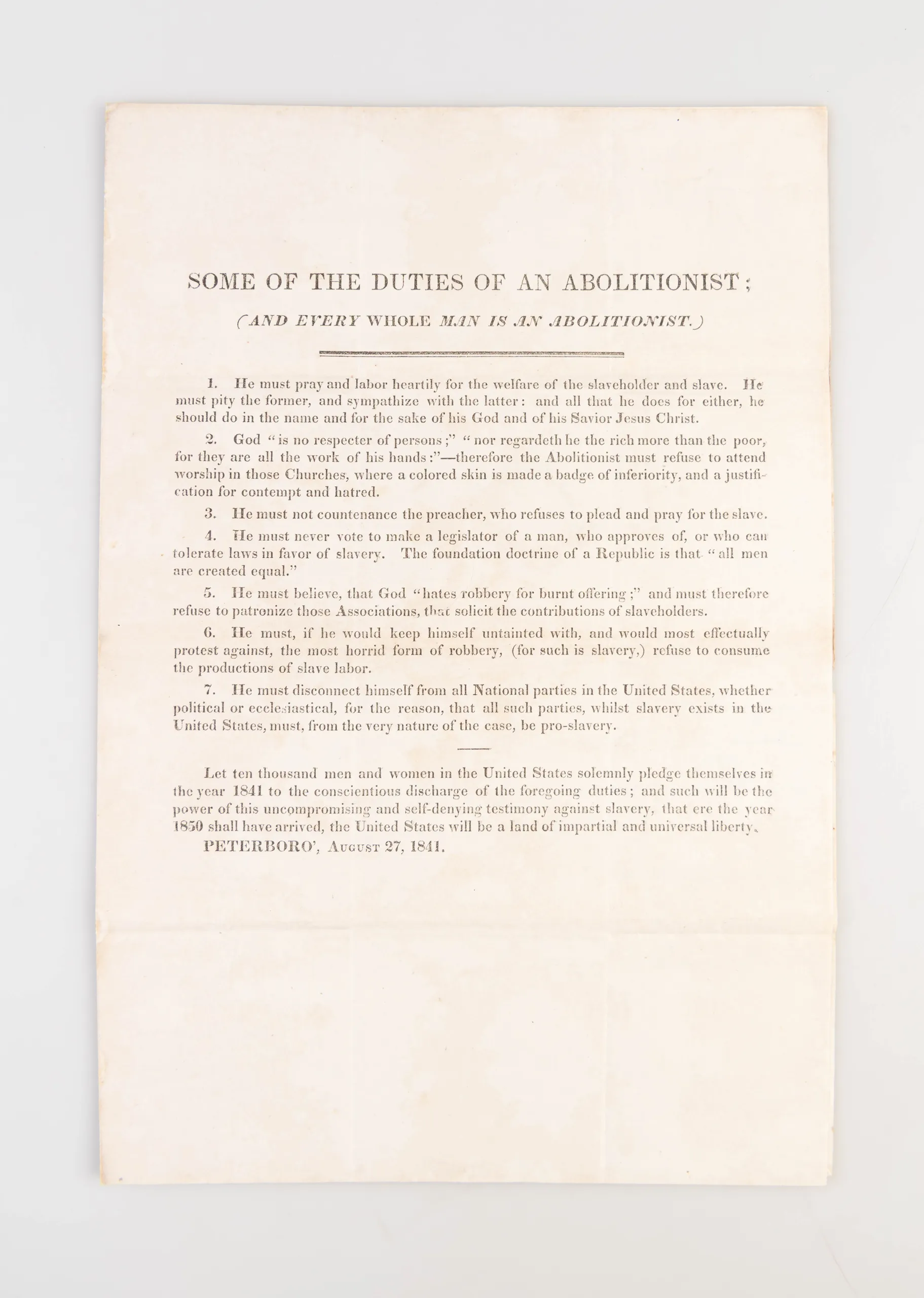 Some of the Duties of an Abolitionist: (and every whole man is an abolitionist).