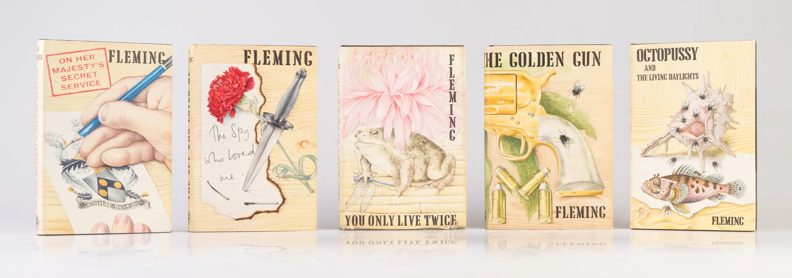 A Complete Set of the James Bond Novels and Stories in First Edition: Casino Royale, Diamonds are Forever, Live and Let Die, Moonraker, From Russia With Love, Dr. No, Goldfinger, For Your Eyes Only, Thunderball, The Spy Who Loved Me, On Her Majesty's Secr