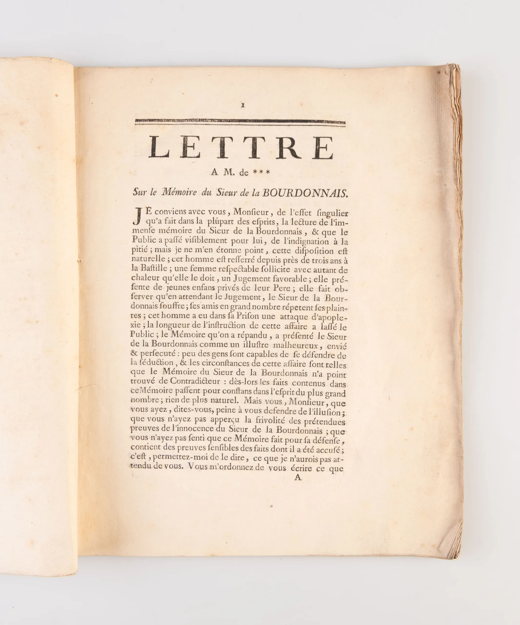 Memoire pour le Sieur de la Bourdonnais.