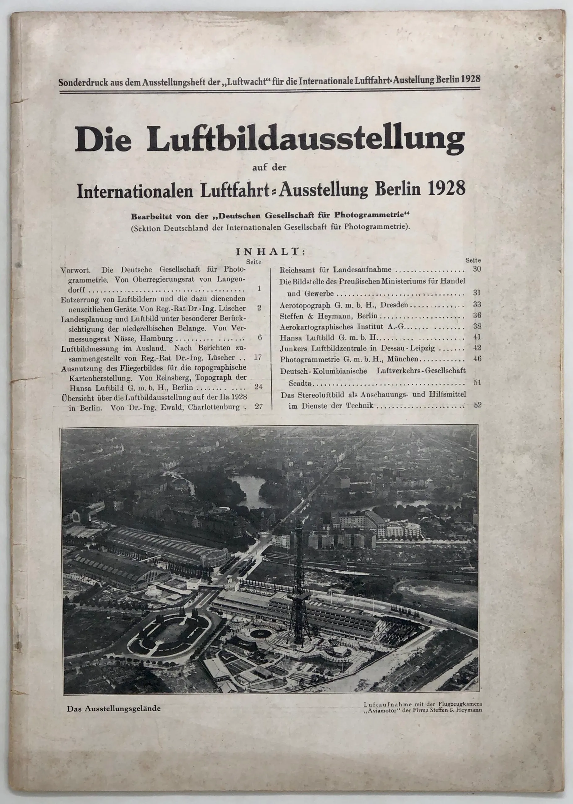 Die Luftbildausstellung auf der Internationalen Luftfahrt Ausstellung Berlin 1928.