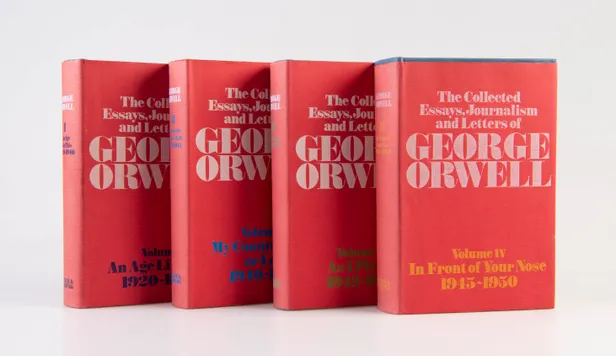 The Collected Essays, Journalism and Letters of George Orwell. Volume I: An Age Like This, 1920-1940; Volume II: My Country Right or Left, 1940-1943; Volume III: As I Please, 1943-1945; Volume IV: In Front of Your Nose, 1945-1950.