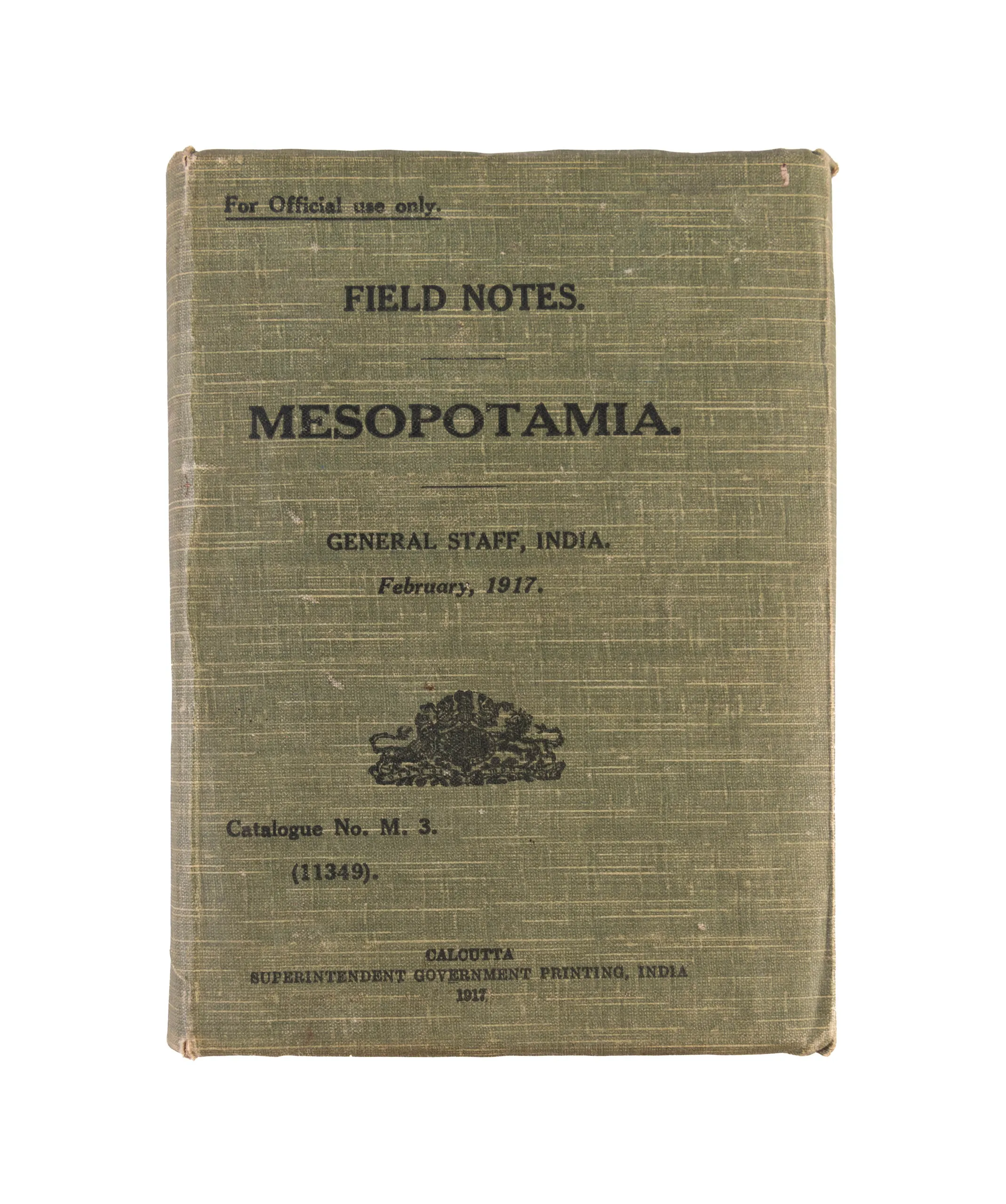 Field Notes. Mesopotamia. February, 1917. Catalogue No. M.3. (11349).