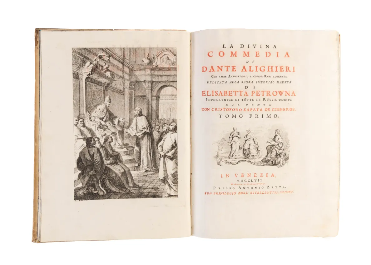 [Opere]. La Divina Commedia di Dante Alighieri con varie annotazioni e copiosi rami adornata.
