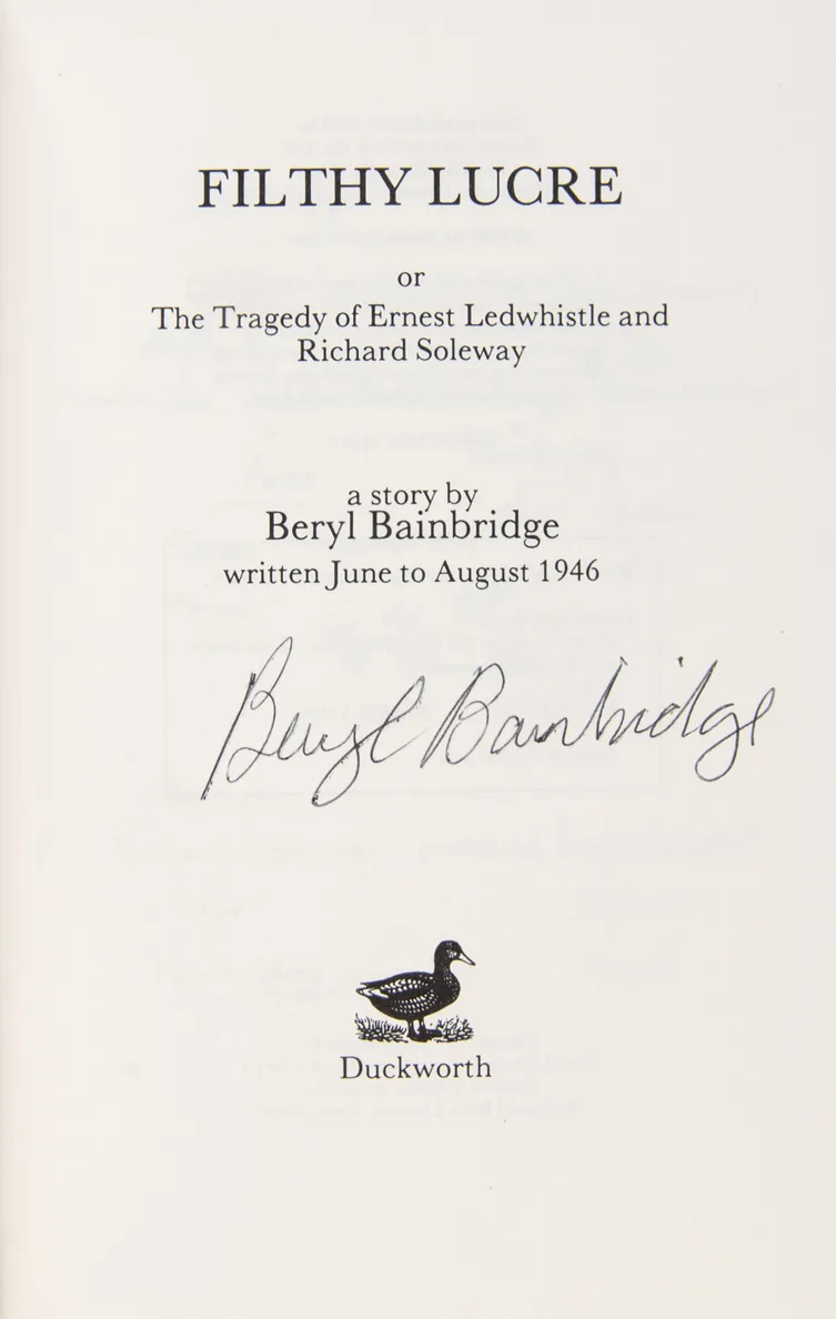Filthy Lucre or the Tragedy of Andrew Ledwhistle and Richard Soleway.