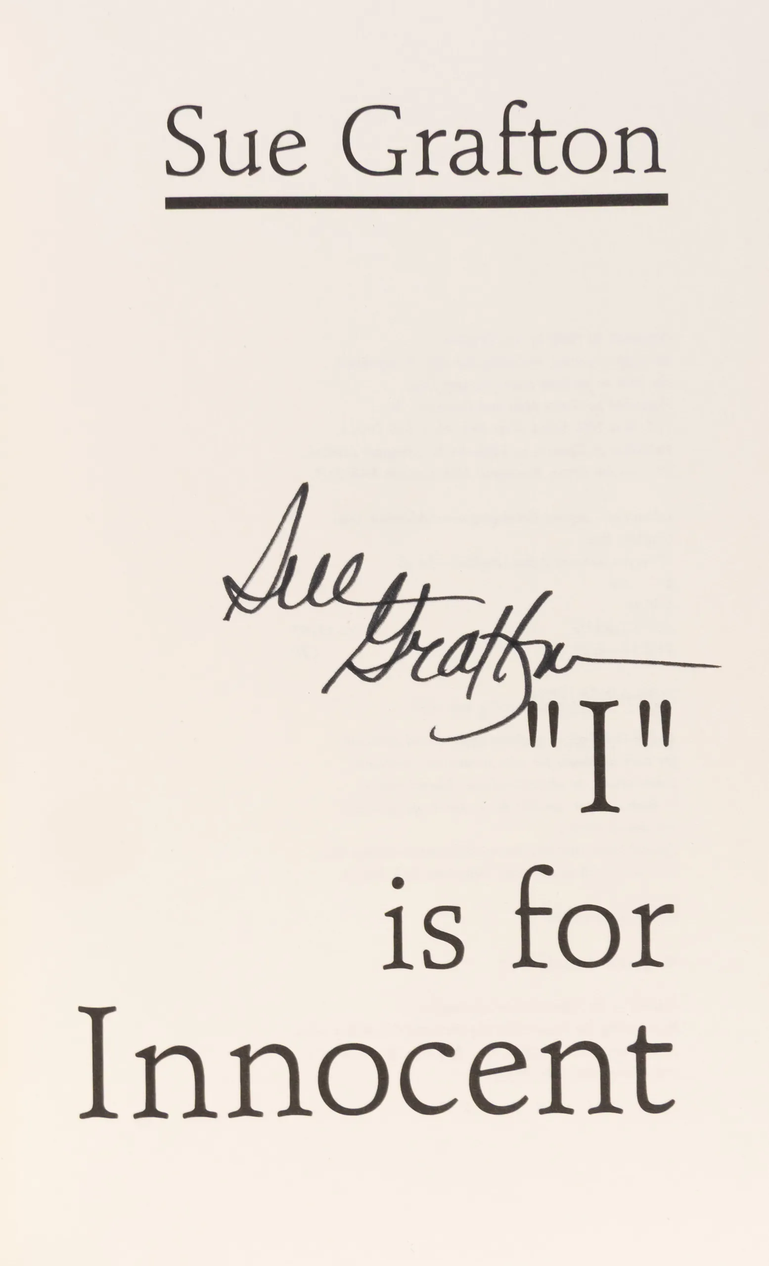 A Complete set of the Alphabet Series in First Edition: “A” is For Alibi, 