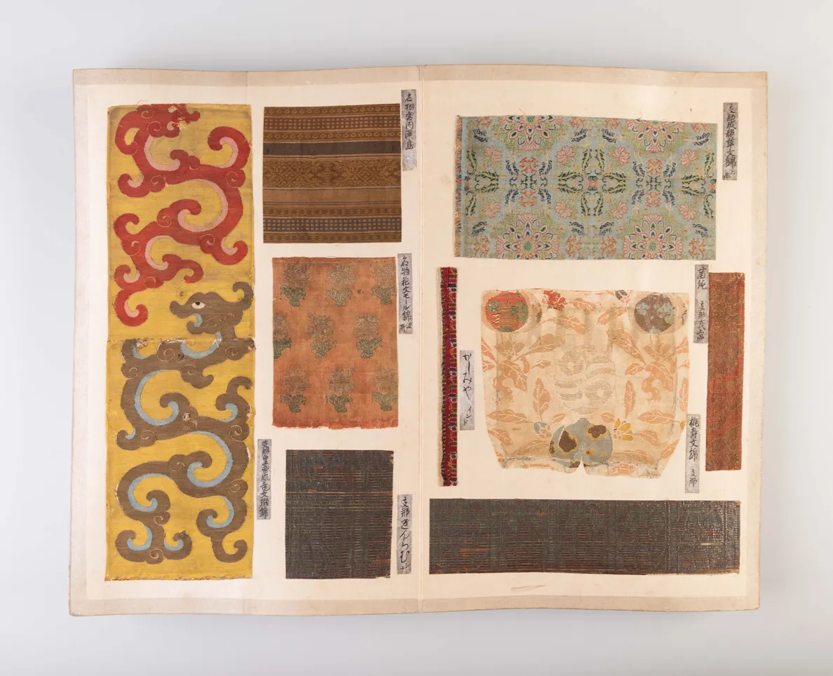 Meibutsu aya nishiki [Special textiles designs and brocades].