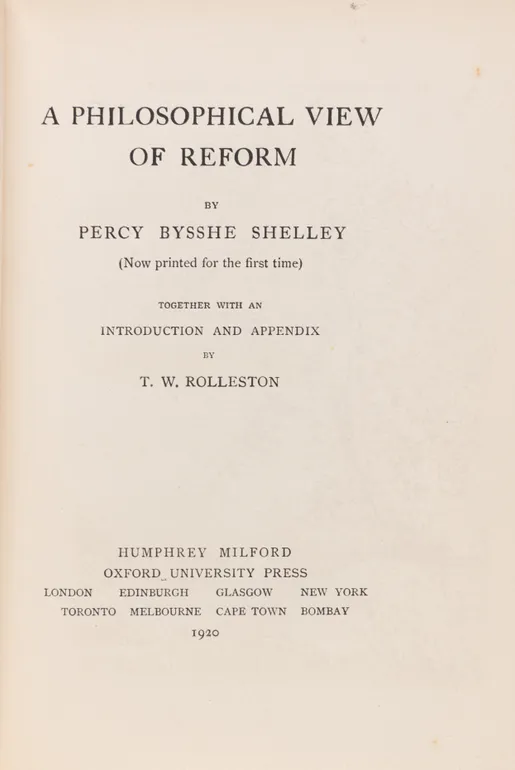 A Philosophical View of Reform.