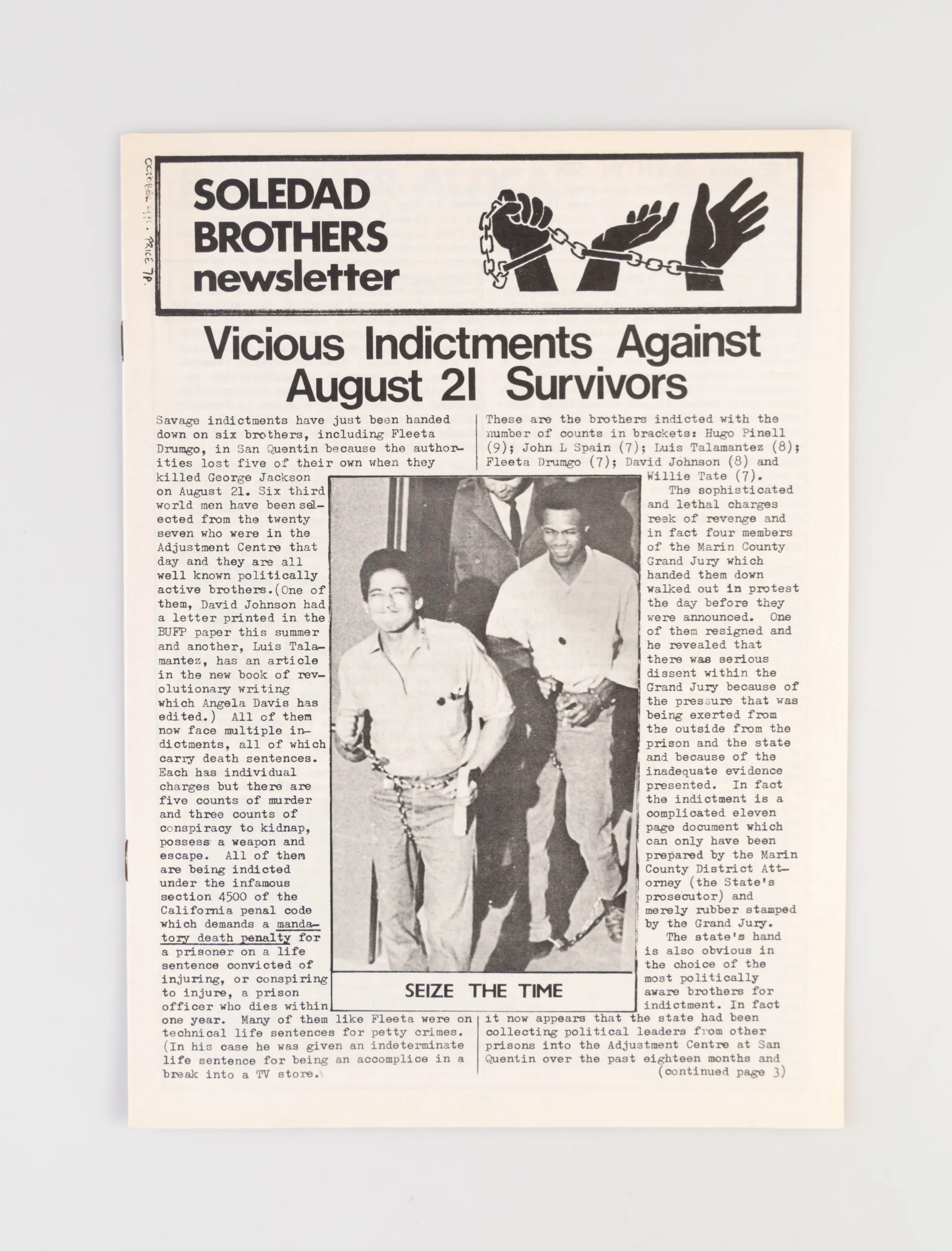 Soledad Brothers Newsletter. October 1971.
