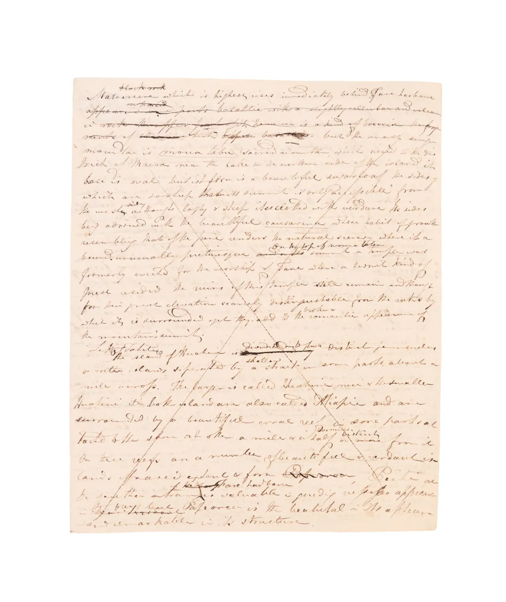 Polynesian Researches, the working manuscript. Together with the manuscript of Ellis' unpublished poem Mahine.