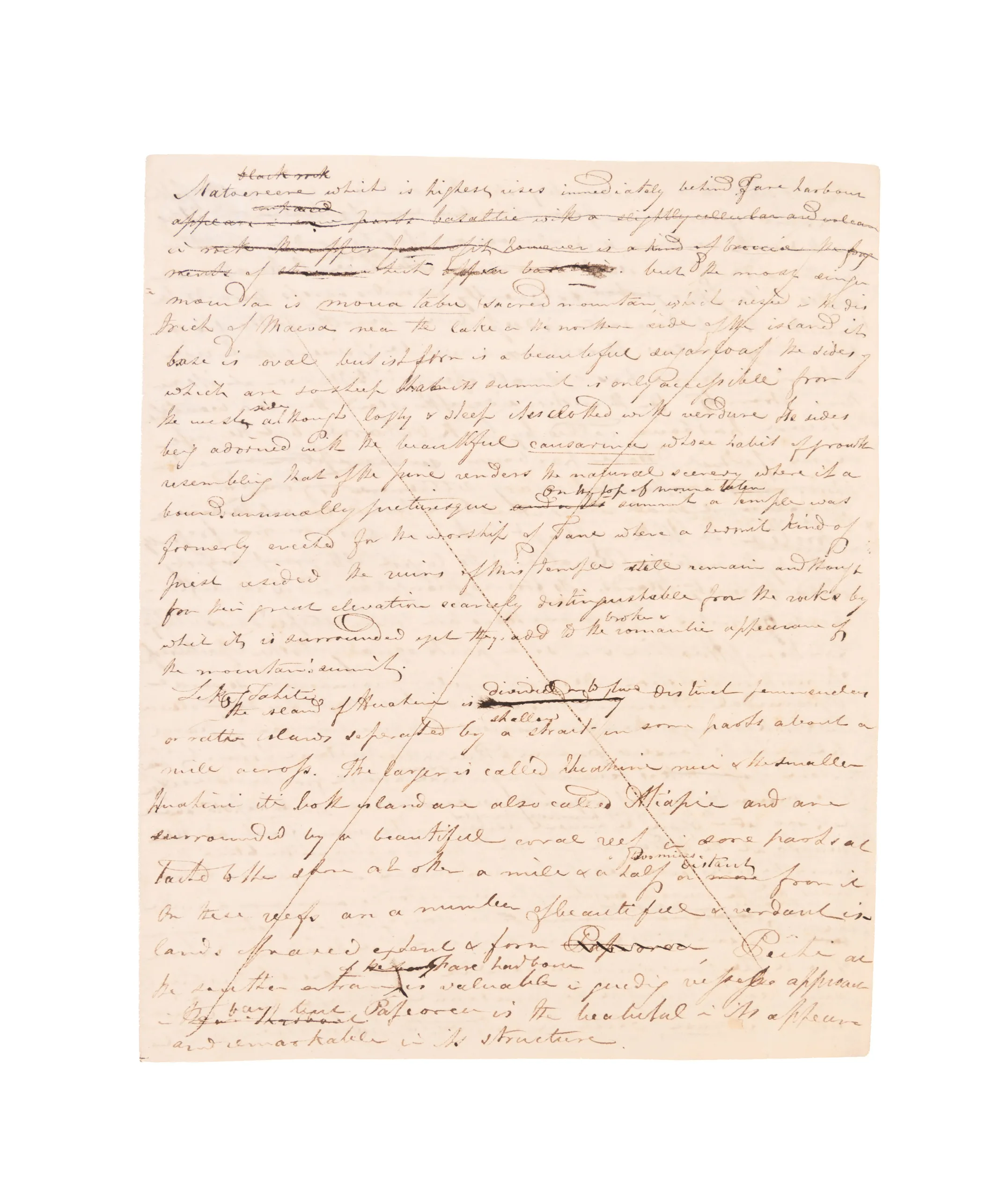 Polynesian Researches, the working manuscript. Together with the manuscript of Ellis' unpublished poem Mahine.