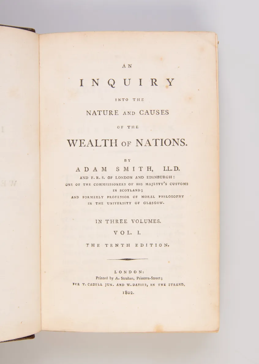An Inquiry into the Nature and Causes of the Wealth of Nations.
