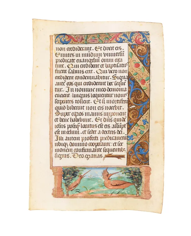 Single leaf on vellum from a Book of Hours