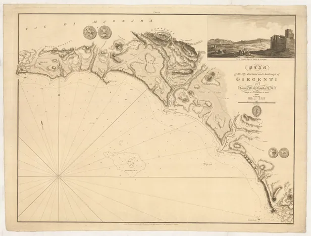 Plan of the City, Environs and Anchorage of Girgenti ...