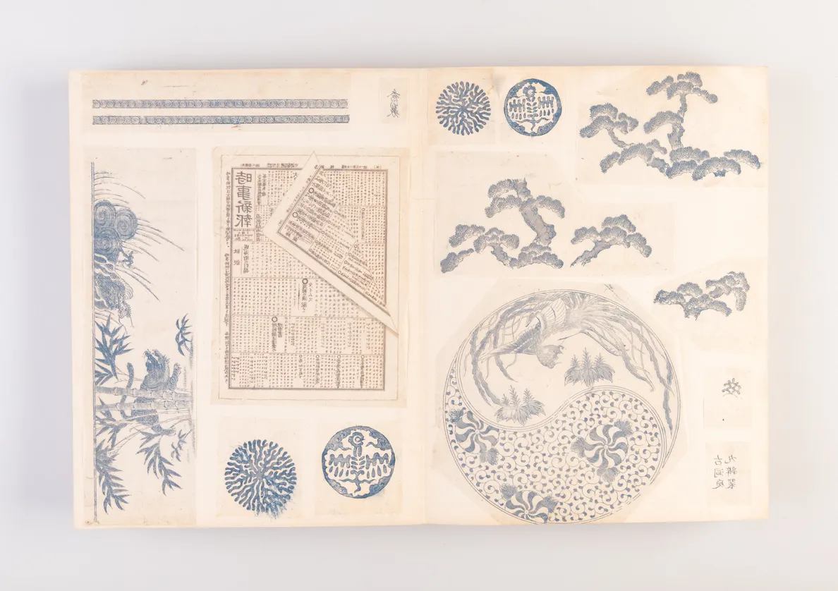 [A collection of three albums of inban ceramic transfer papers]