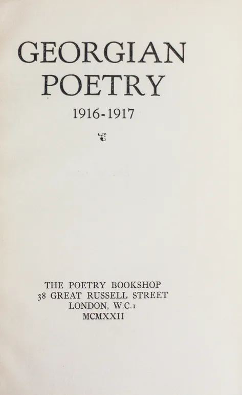 Georgian Poetry 1916-1917.