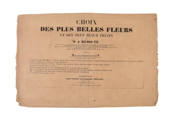 [Prospectus:] Choix des plus Belles Fleurs et des plus Beaux Fruits.