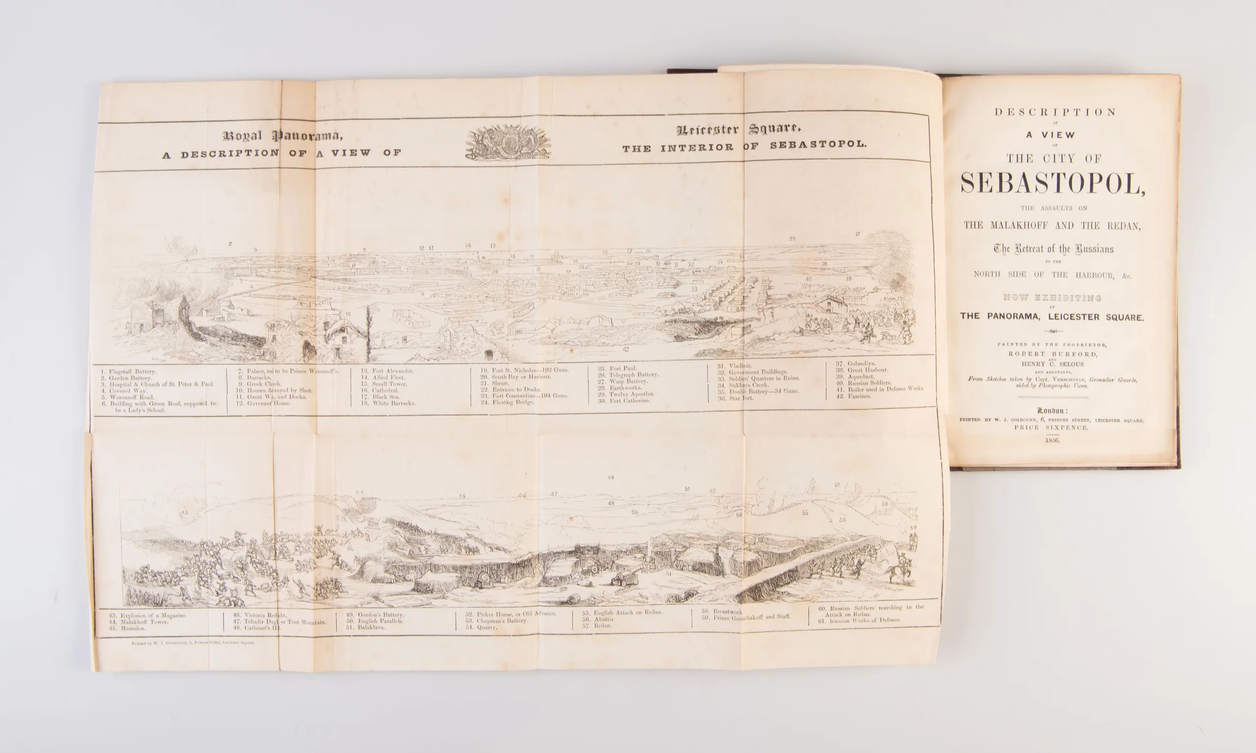 Description of a view of the city of Sebastopol, the assaults of the Malakhoff and the Redan, the retreat of the Russians to the north side of the harbour ...