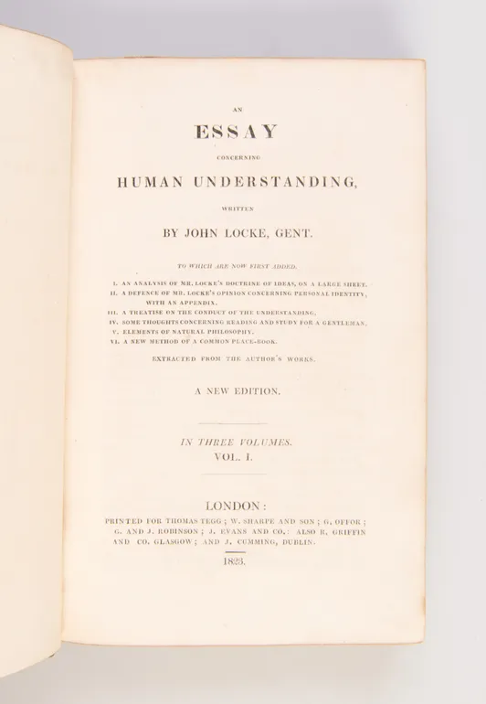 An Essay Concerning Human Understanding.