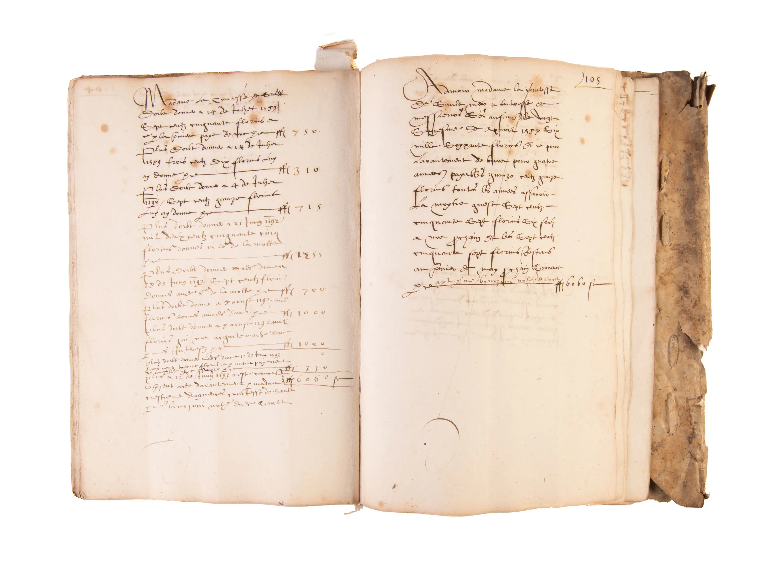 Manuscript notarial account book for regional Provence.