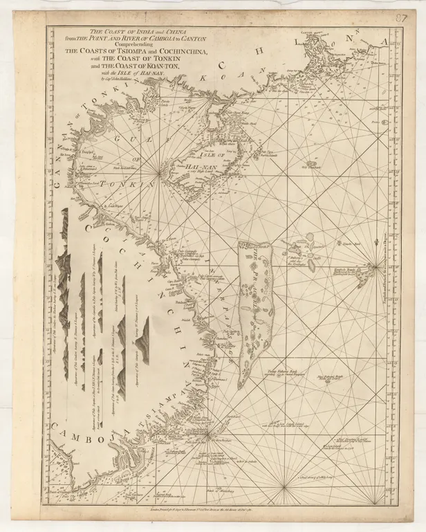 The Coast of India and China from the Point and River of Camboia to Canton comprehending the Coasts of Tsiompa and Cochin China, and the Coast of Tonkin, and the Coast of Koan-Ton, with the Isle of Hai-nan by Capt. John Haldane.