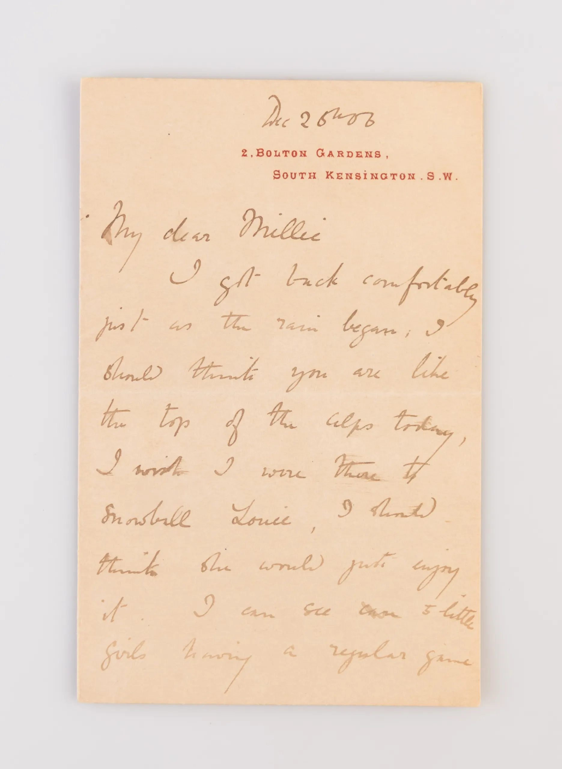 Autograph Letter Signed (“Beatrix Potter”) to “My dear Millie” [Millie Warne],