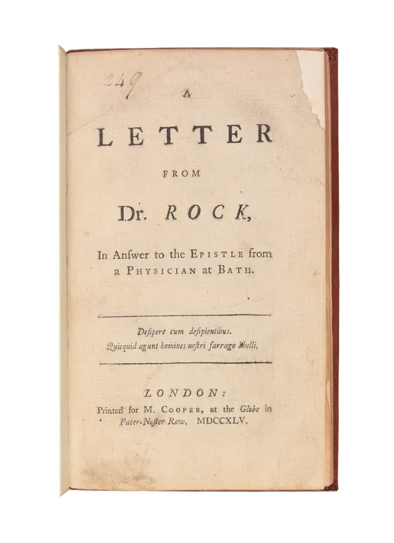 A Letter from Dr. Rock,