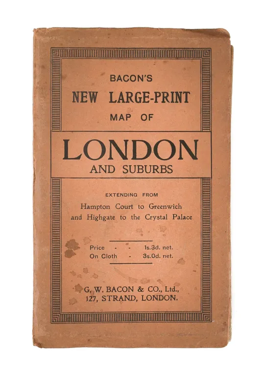 Bacon's Large Print Map of London and suburbs.