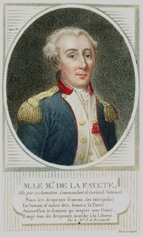 M. le Mis. de la Fayete, Elu par acclamation, Commandant de la Garde Nationale.