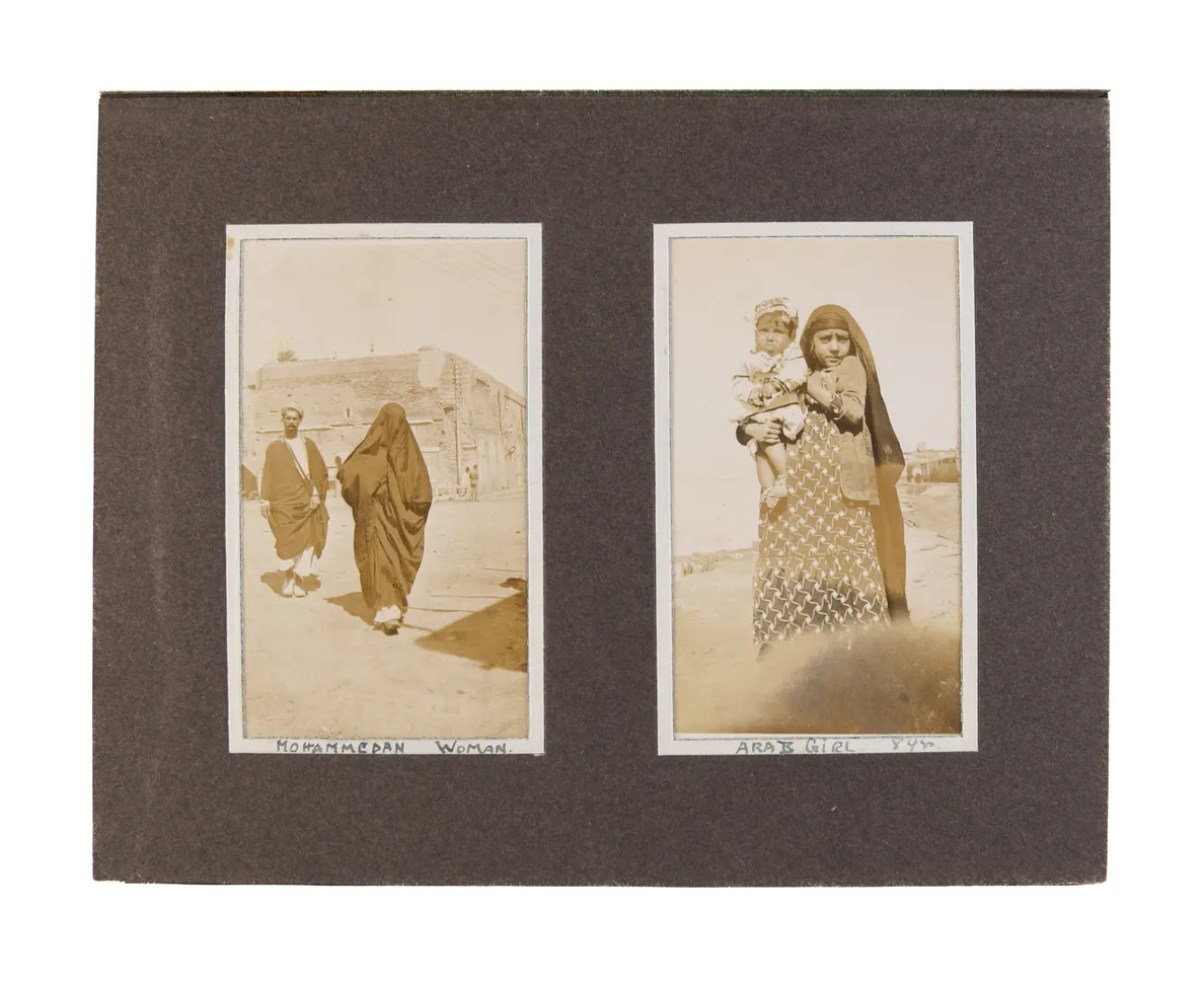 Photograph album compiled by a British nurse, Marjorie M. Thomson, during the Mesopotamian Campaign of the First World War.