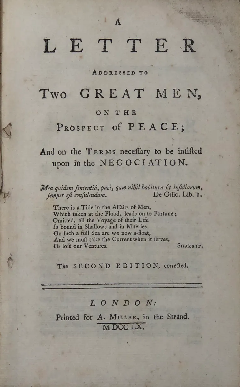 A Letter addressed to Two Great Men, on the Prospect of Peace;