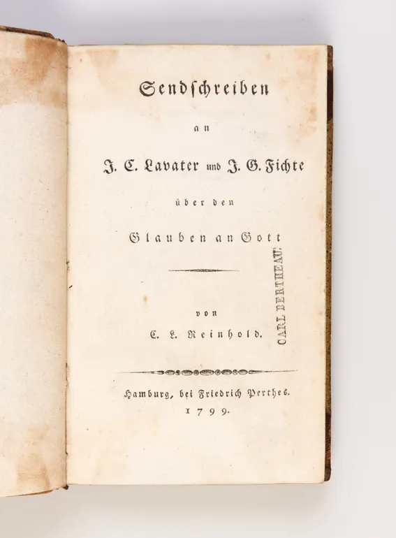 Sendschreiben an J.C. Lavater und J.G. Fichte über den Glauben an Gott.