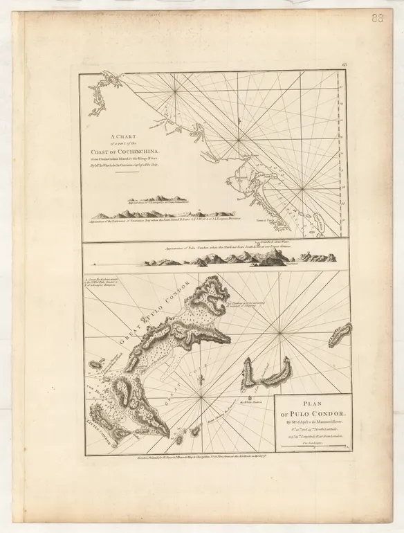 A Chart of Part of the Coast of Cochinchina, from Cham-Collao Island to the Kings River Mr Mr. le Floche de la Carriere ... [&] Plan of Pulo Condor ...