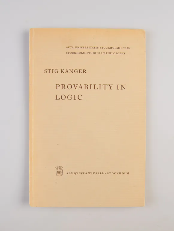 Provability in Logic.