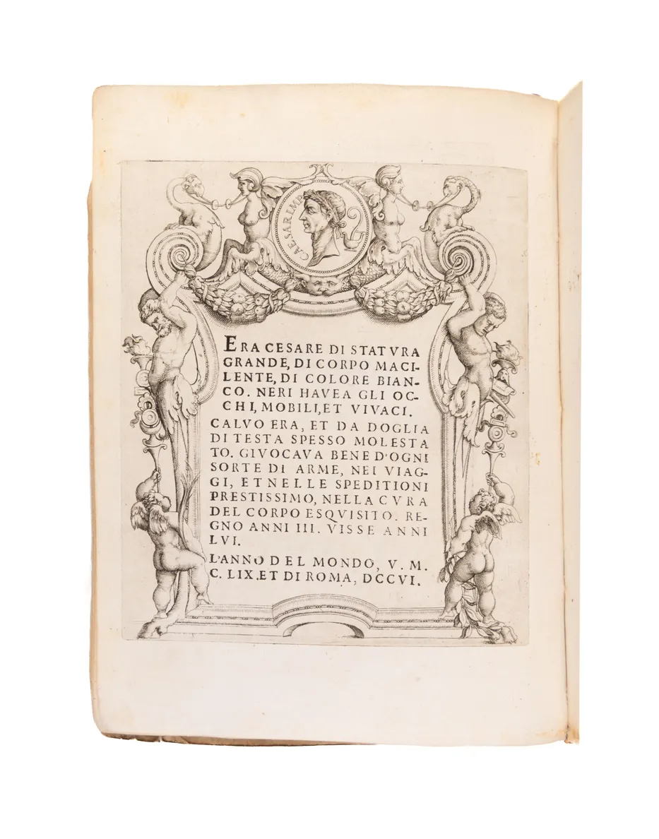 Le imagini con tutti i riversi trovati et le vite de gli imperatori tratte dalle medaglie et dalle historie de gli antichi. Libro primo [all published].   
[Venice], Enea Vico, 1548.