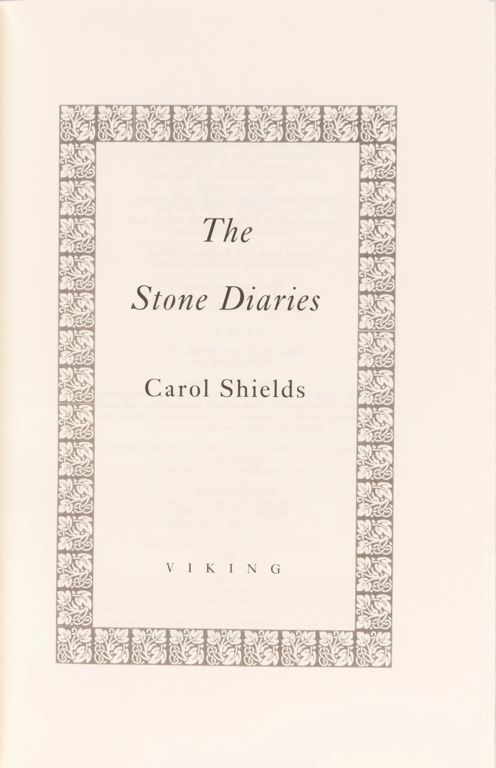 The Stone Diaries.