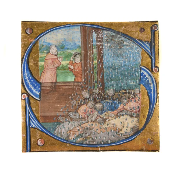 The destruction of Job's household, a large initial 